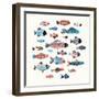 Fish School II-Annie Warren-Framed Art Print