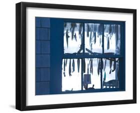 Fish Shack Window, Menemsha, Martha's Vineyard, Massachusetts, USA-Walter Bibikow-Framed Photographic Print