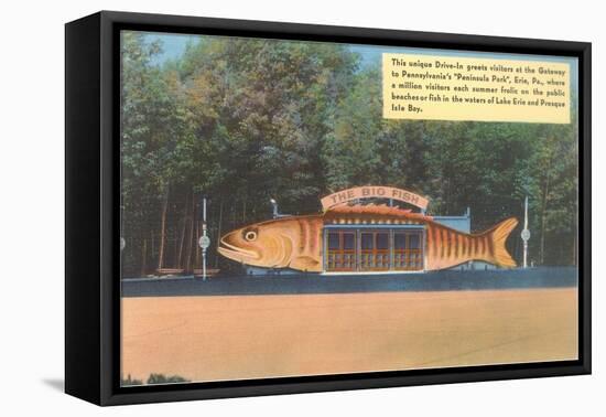 Fish-Shaped Drive-In, Roadside Retro-null-Framed Stretched Canvas