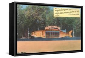Fish-Shaped Drive-In, Roadside Retro-null-Framed Stretched Canvas