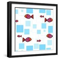 Fish Squares-null-Framed Giclee Print