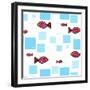 Fish Squares-null-Framed Giclee Print