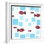 Fish Squares-null-Framed Giclee Print