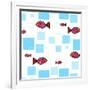 Fish Squares-null-Framed Giclee Print