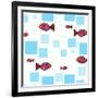 Fish Squares-null-Framed Giclee Print