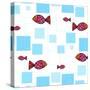 Fish Squares-null-Stretched Canvas