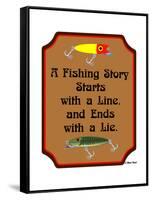 Fish Story Line Lie-Mark Frost-Framed Stretched Canvas