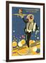 Fish-Waiter Serving Salmon-Found Image Press-Framed Giclee Print