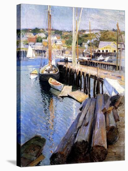 Fish Wharves, Gloucester, 1896-Willard Leroy Metcalf-Stretched Canvas