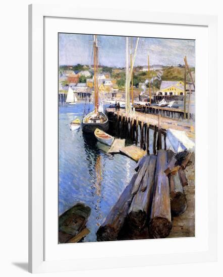 Fish Wharves, Gloucester, 1896-Willard Leroy Metcalf-Framed Giclee Print