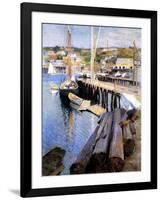 Fish Wharves, Gloucester, 1896-Willard Leroy Metcalf-Framed Giclee Print