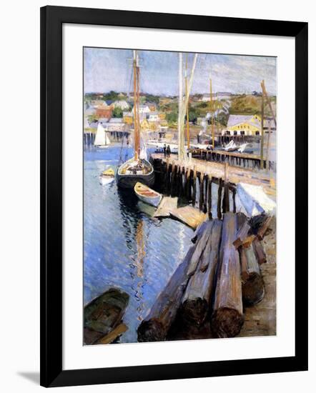 Fish Wharves, Gloucester, 1896-Willard Leroy Metcalf-Framed Giclee Print