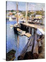 Fish Wharves, Gloucester, 1896-Willard Leroy Metcalf-Stretched Canvas