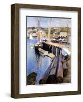 Fish Wharves, Gloucester, 1896-Willard Leroy Metcalf-Framed Giclee Print