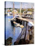 Fish Wharves, Gloucester, 1896-Willard Leroy Metcalf-Stretched Canvas