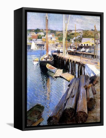 Fish Wharves, Gloucester, 1896-Willard Leroy Metcalf-Framed Stretched Canvas