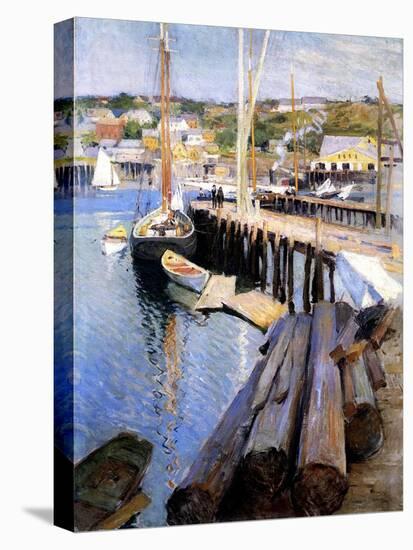 Fish Wharves, Gloucester, 1896-Willard Leroy Metcalf-Stretched Canvas