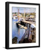 Fish Wharves, Gloucester, 1896-Willard Leroy Metcalf-Framed Giclee Print