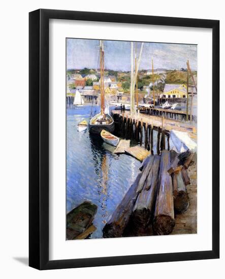 Fish Wharves, Gloucester, 1896-Willard Leroy Metcalf-Framed Giclee Print