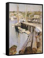 Fish Wharves, Gloucester, 1896-Willard Leroy Metcalf-Framed Stretched Canvas