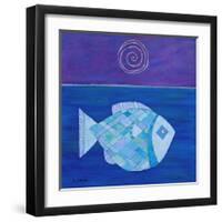 Fish With Spiral Moon-Casey Craig-Framed Art Print