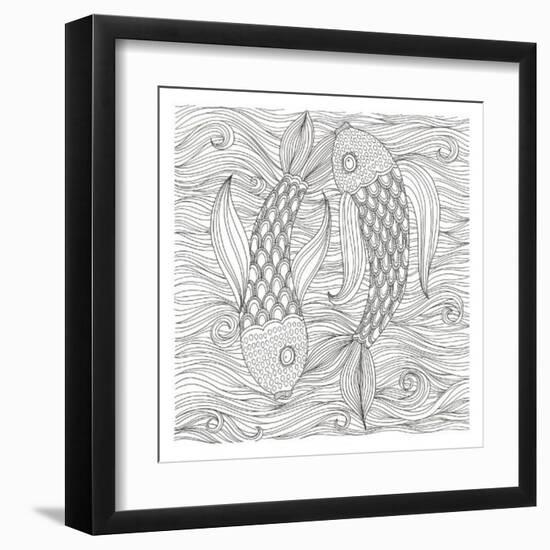 Fish Ying And Yang-Pam Varacek-Framed Art Print