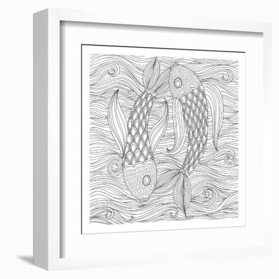 Fish Ying And Yang-Pam Varacek-Framed Art Print