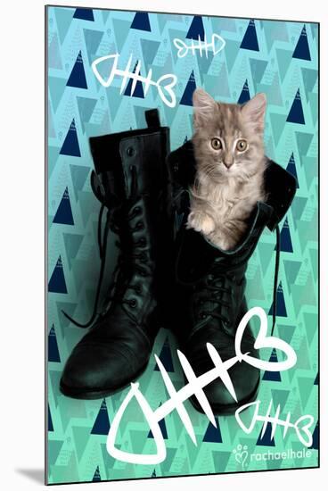 Fishbones And Boots (Green)-Rachael Hale-Mounted Poster