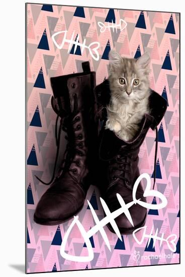 Fishbones And Boots (Pink)-Rachael Hale-Mounted Poster