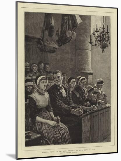 Fisher Folk in Church, Island of Urk, Zuyder Zee-null-Mounted Giclee Print