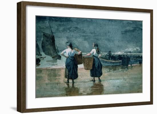 Fisher Girls by the Sea-Winslow Homer-Framed Giclee Print