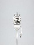 A Shining Fork with Noodle Made of Cable with Music Jack Plug in Metal-Fisher Photostudio-Photographic Print