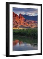 Fisher Towers Reflection Classic, Moab Utah,-Vincent James-Framed Premium Photographic Print