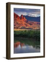 Fisher Towers Reflection Classic, Moab Utah,-Vincent James-Framed Photographic Print