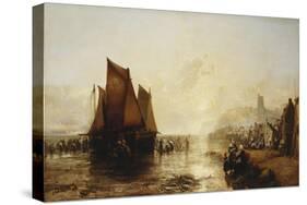 Fisherfolk Landing their Catch on Folkestone Beach-James Webb-Stretched Canvas