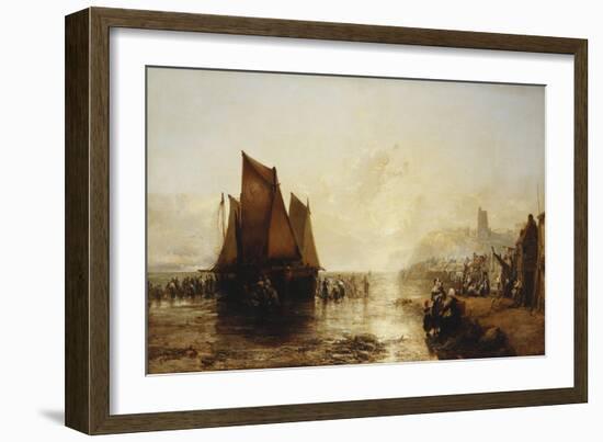 Fisherfolk Landing their Catch on Folkestone Beach-James Webb-Framed Giclee Print