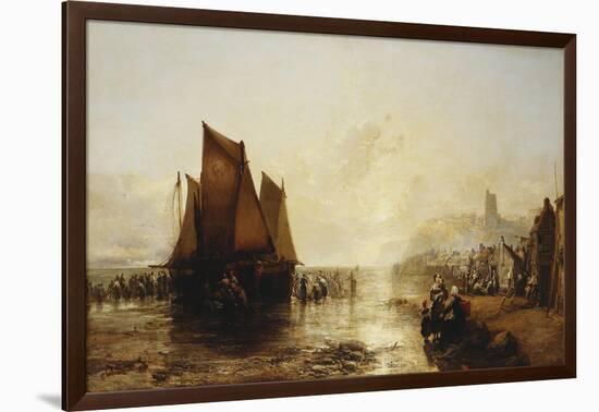 Fisherfolk Landing their Catch on Folkestone Beach-James Webb-Framed Giclee Print