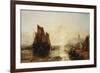 Fisherfolk Landing their Catch on Folkestone Beach-James Webb-Framed Premium Giclee Print