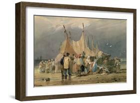 Fisherfolk on a Beach, a Storm Approaching-Richard Parkes Bonington-Framed Giclee Print