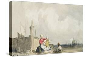 Fisherfolk on the Beach-Richard Parkes Bonington-Stretched Canvas