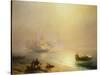 Fisherfolk on the Seashore, The Bay of Naples-Ivan Konstantinovich Aivazovsky-Stretched Canvas