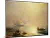 Fisherfolk on the Seashore, The Bay of Naples-Ivan Konstantinovich Aivazovsky-Mounted Giclee Print