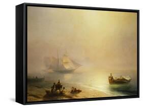 Fisherfolk on the Seashore, The Bay of Naples-Ivan Konstantinovich Aivazovsky-Framed Stretched Canvas