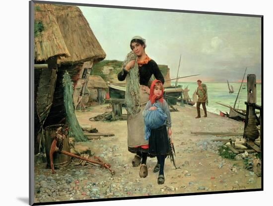 Fisherfolk Returning with their Nets, 1882-Henry Bacon-Mounted Giclee Print