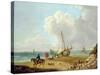 Fisherfolk Unloading their Catch in Freshwater Bay, Isle of Wight-George Morland-Stretched Canvas