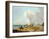 Fisherfolk Unloading their Catch in Freshwater Bay, Isle of Wight-George Morland-Framed Giclee Print