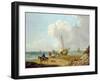 Fisherfolk Unloading their Catch in Freshwater Bay, Isle of Wight-George Morland-Framed Giclee Print