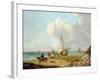 Fisherfolk Unloading their Catch in Freshwater Bay, Isle of Wight-George Morland-Framed Giclee Print