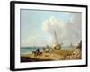 Fisherfolk Unloading their Catch in Freshwater Bay, Isle of Wight-George Morland-Framed Giclee Print