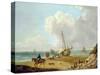 Fisherfolk Unloading their Catch in Freshwater Bay, Isle of Wight-George Morland-Stretched Canvas